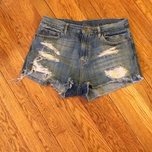 Ralph Lauren distressed denim shorts